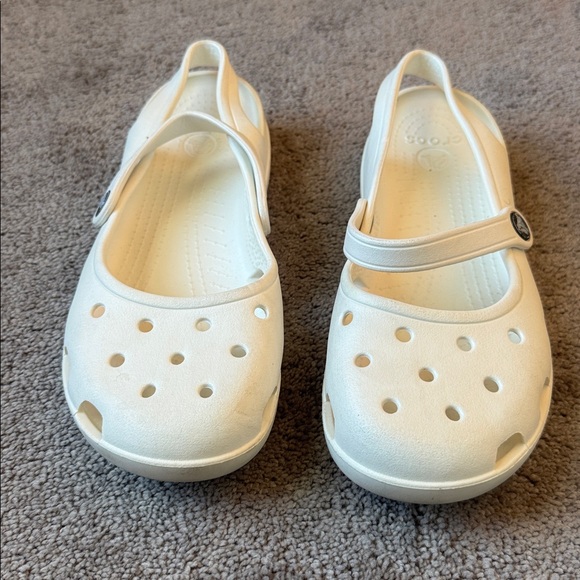 Crocs White Slingback Shoes SIZE 9 - Picture 2 of 5